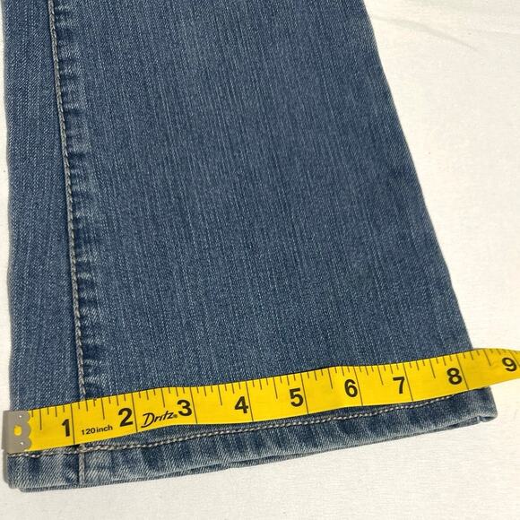Earl blue jean, flair bottoms, with bling back pockets, womens size 0 - Picture 9 of 10